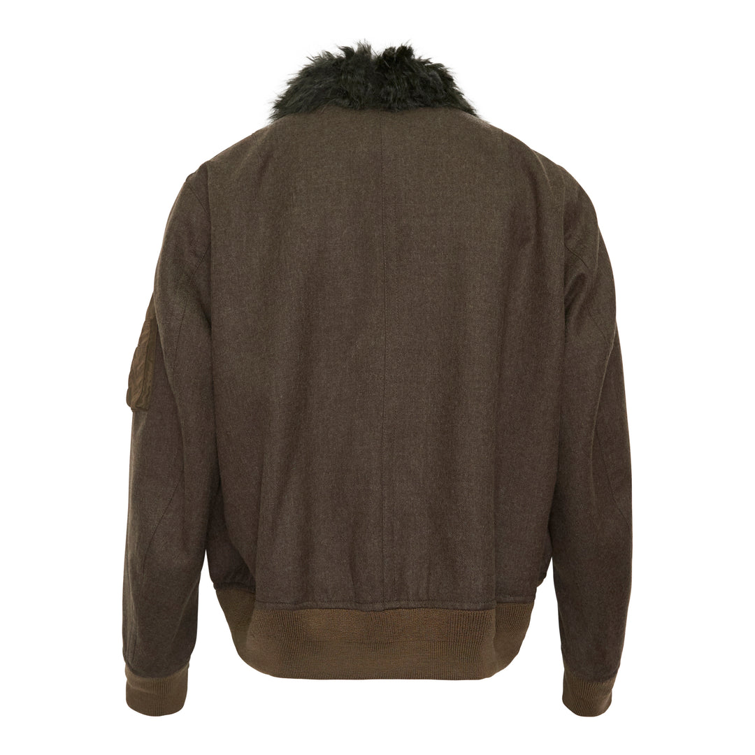 Wool Melton Fur Collar Blouson