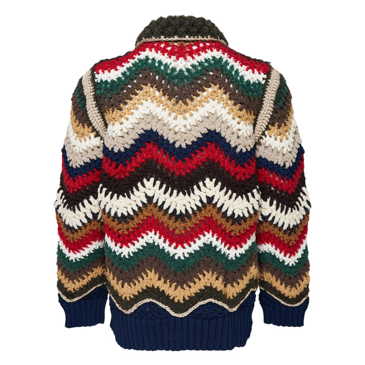 Mix Crochet Knit Blouson