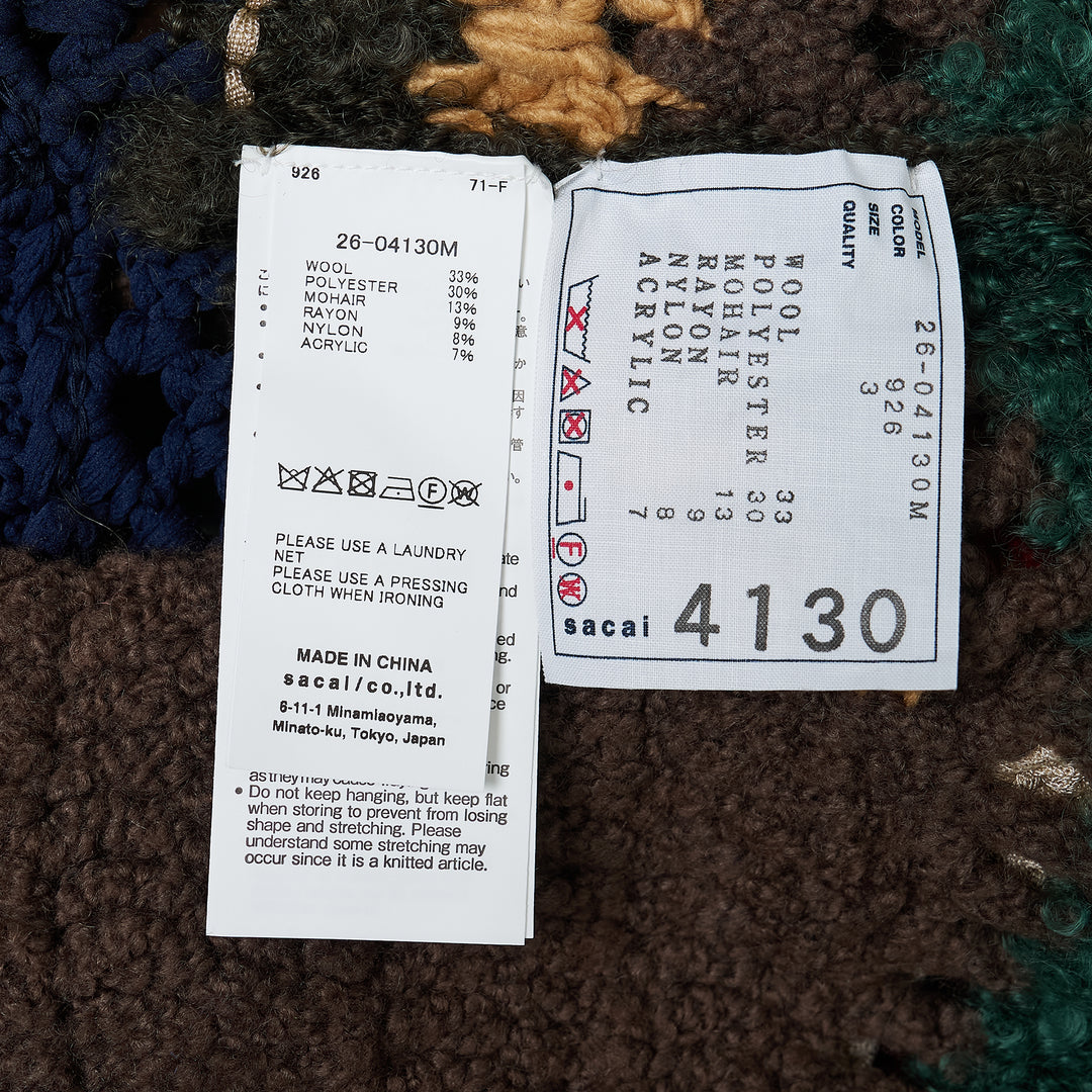 Mix Crochet Knit Blouson