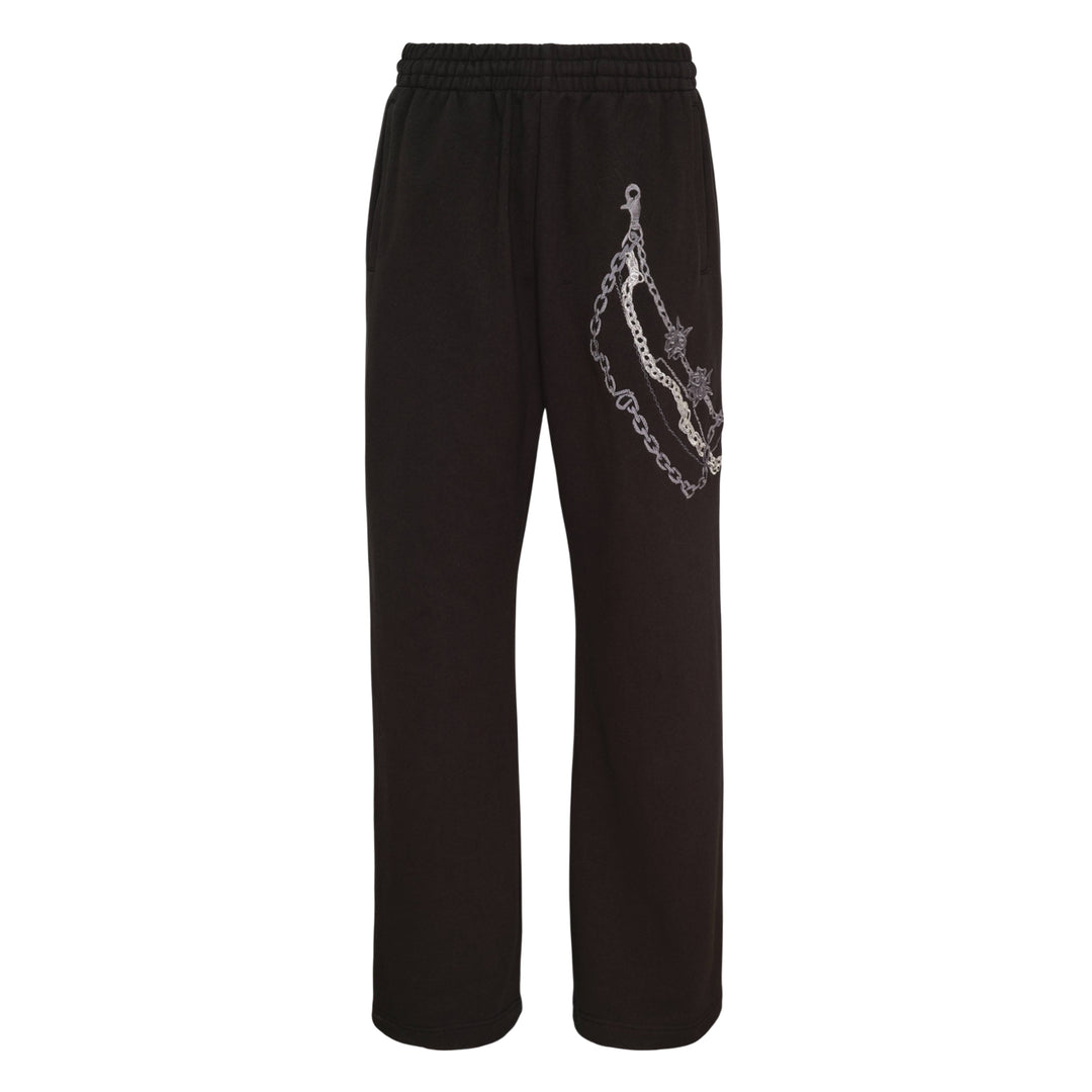 Black Chain Graphic Sweatpants