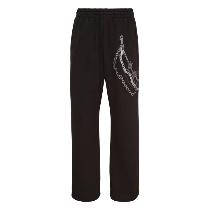 Black Chain Graphic Sweatpants