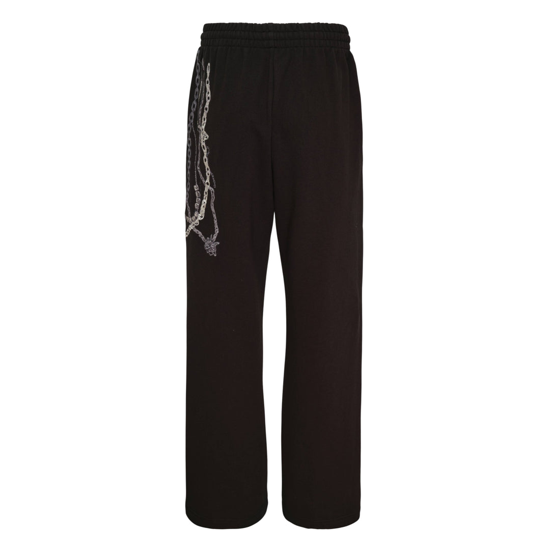 Black Chain Graphic Sweatpants