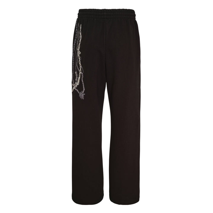 Black Chain Graphic Sweatpants
