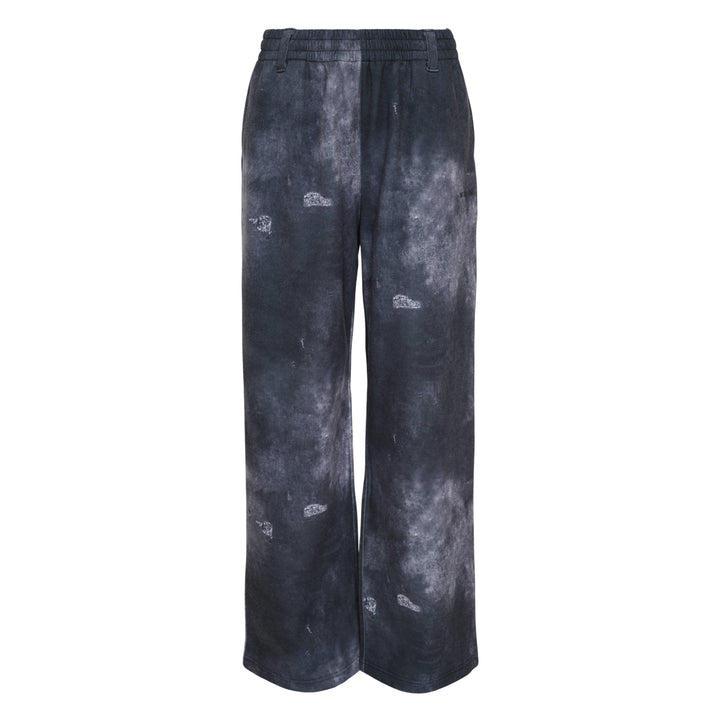 Black Trompe L'Oeil Denim Print Sweatpants
