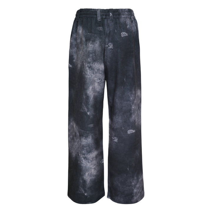 Black Trompe L'Oeil Denim Print Sweatpants