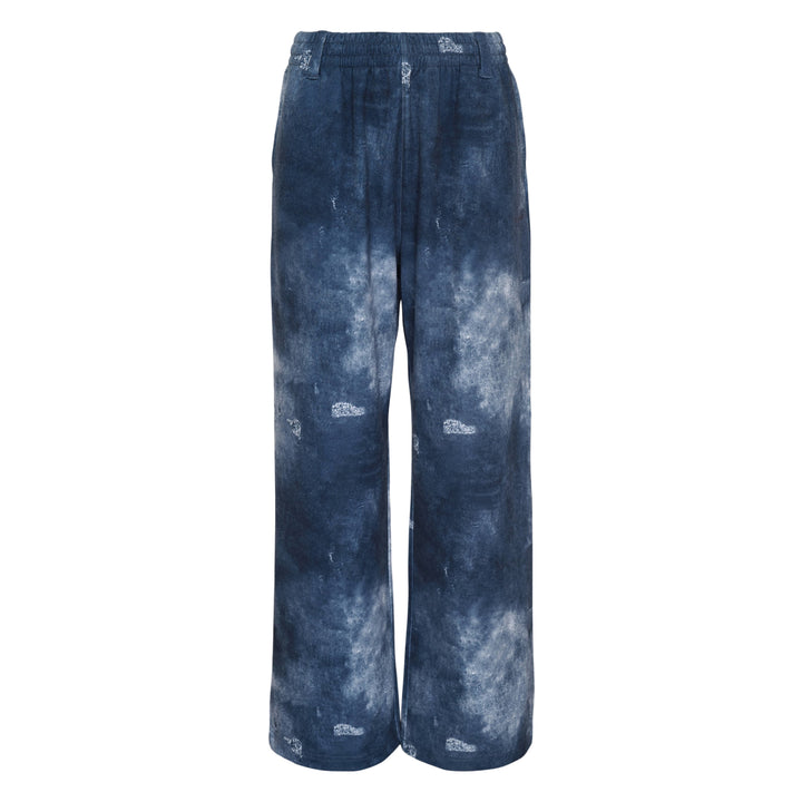 Blue Trompe L'Oeil Denim Print Sweatpants