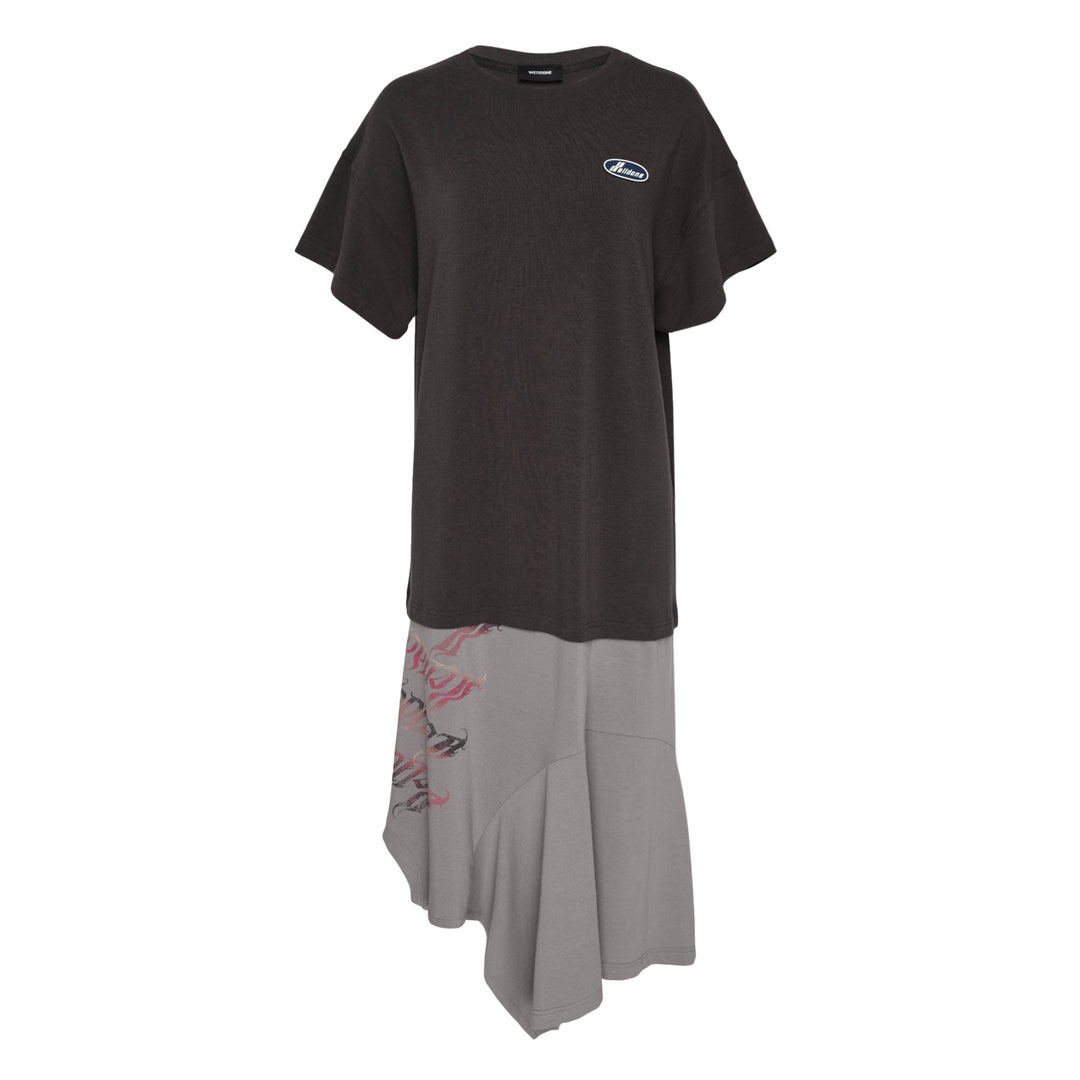 Logo Print Layered Dress