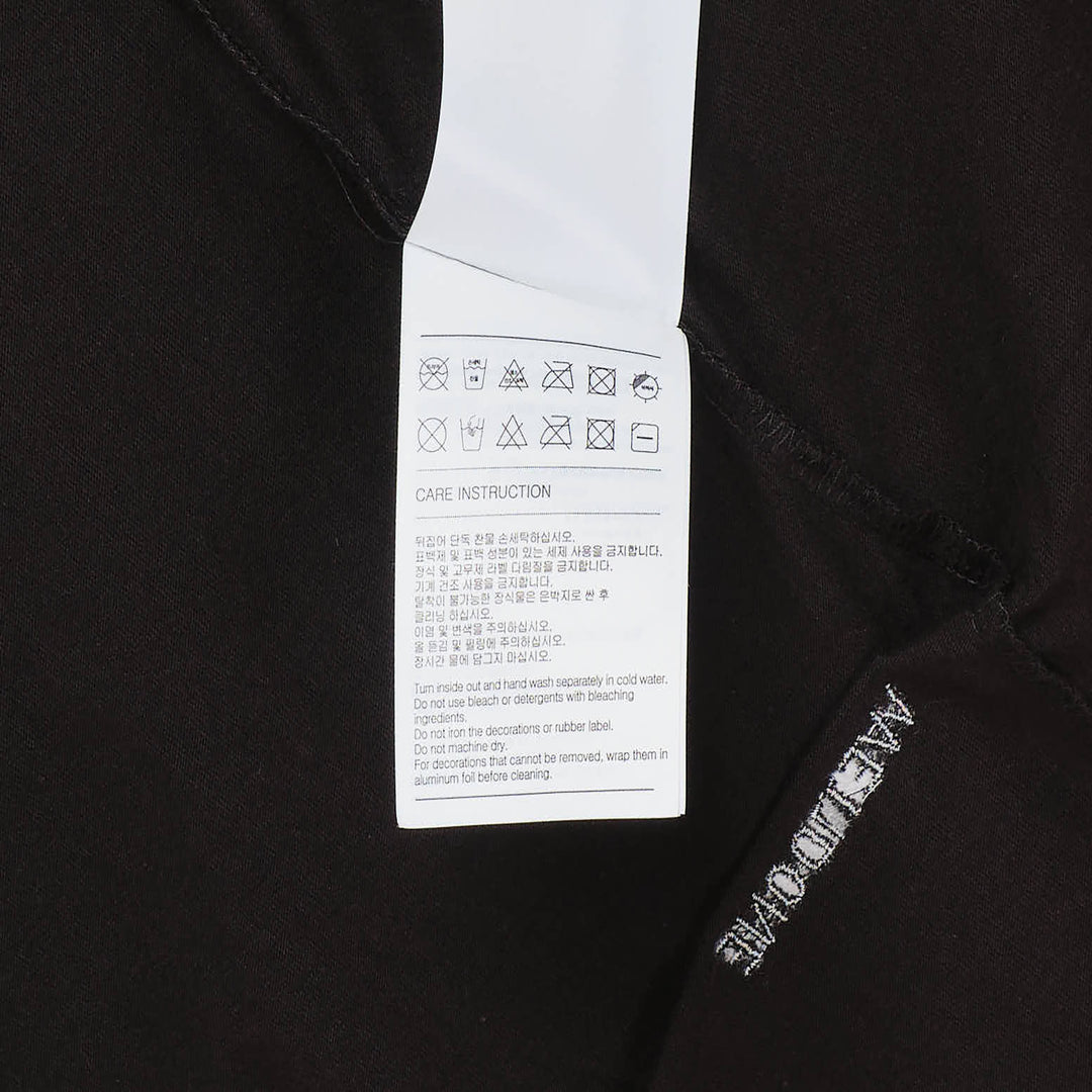 Black Logo Pin-Tucked Tee