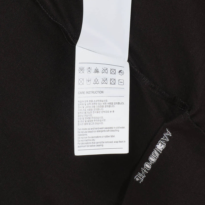 Black Logo Pin-Tucked Tee