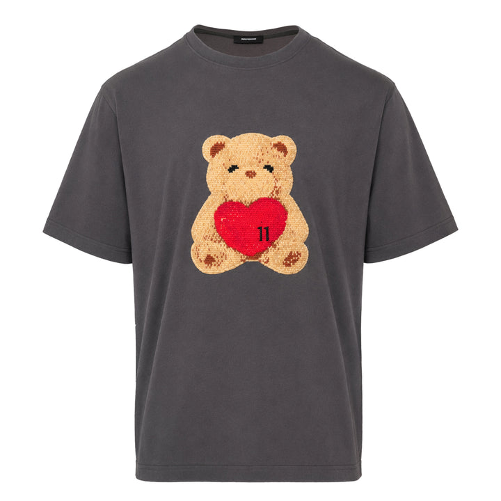 Charcoal Teddy Embroidery Tee