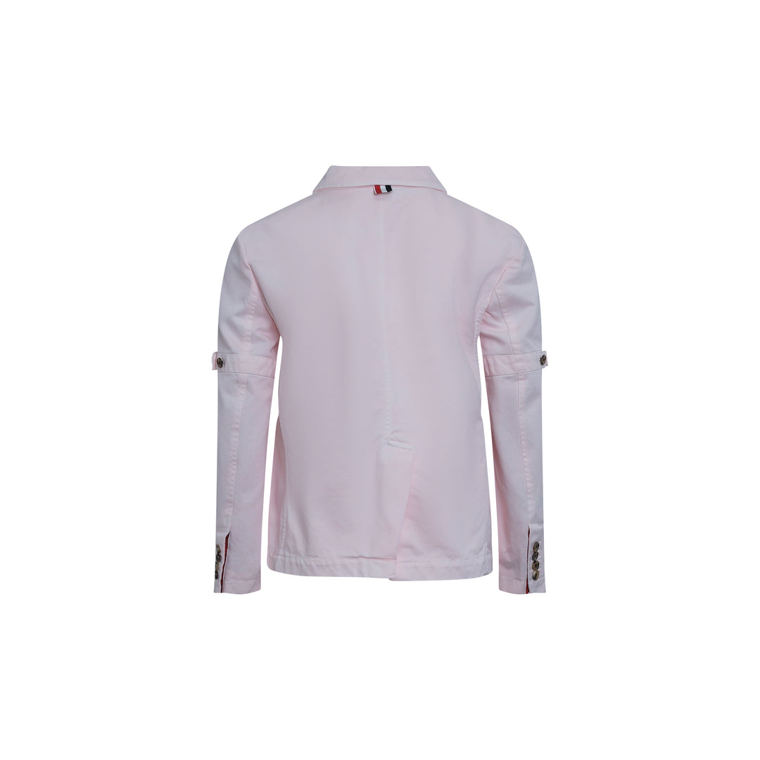 Cropped Sack Patch Pocket Jacket