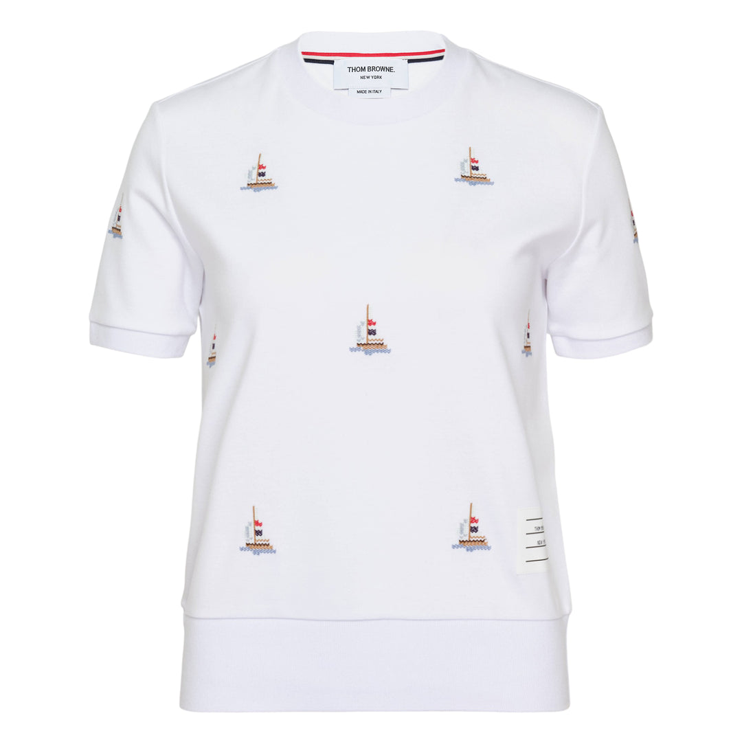 Short Sleeve Sailboat Embroidered Tee