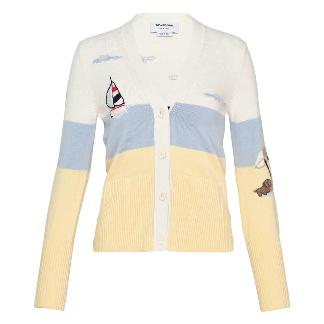 Nantucket Scene Intarsia Cardigan