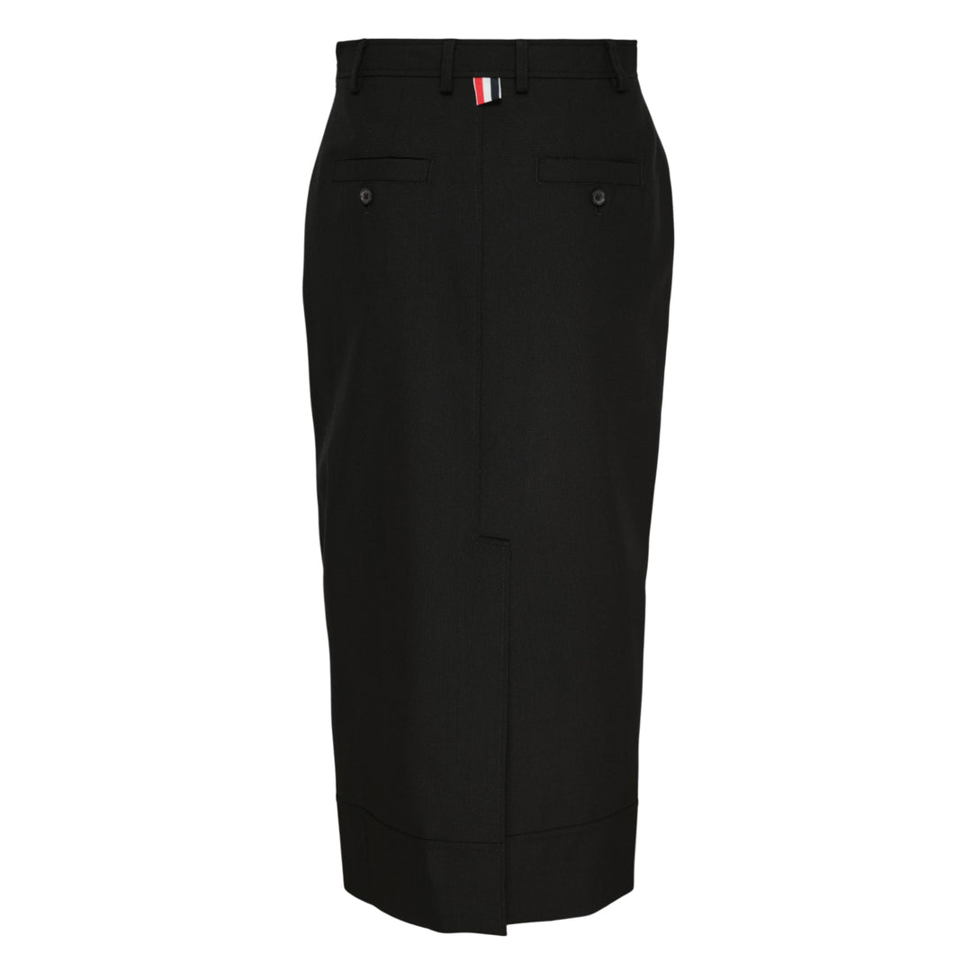 Calf Length High Waisted Skirt