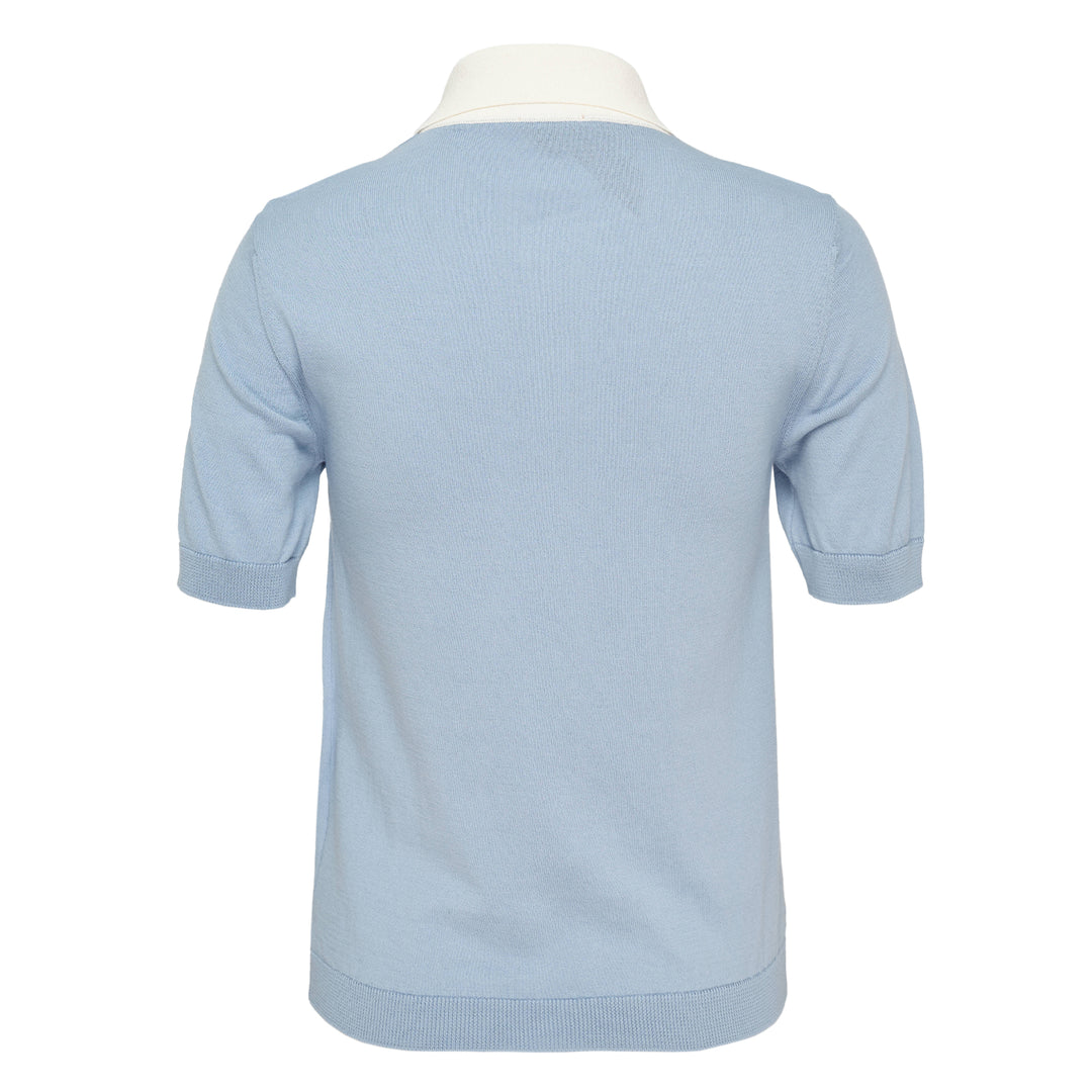 Contrast Collar Knit Polo