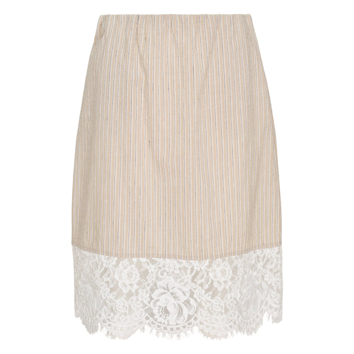 Striped Lace Hem Skirt