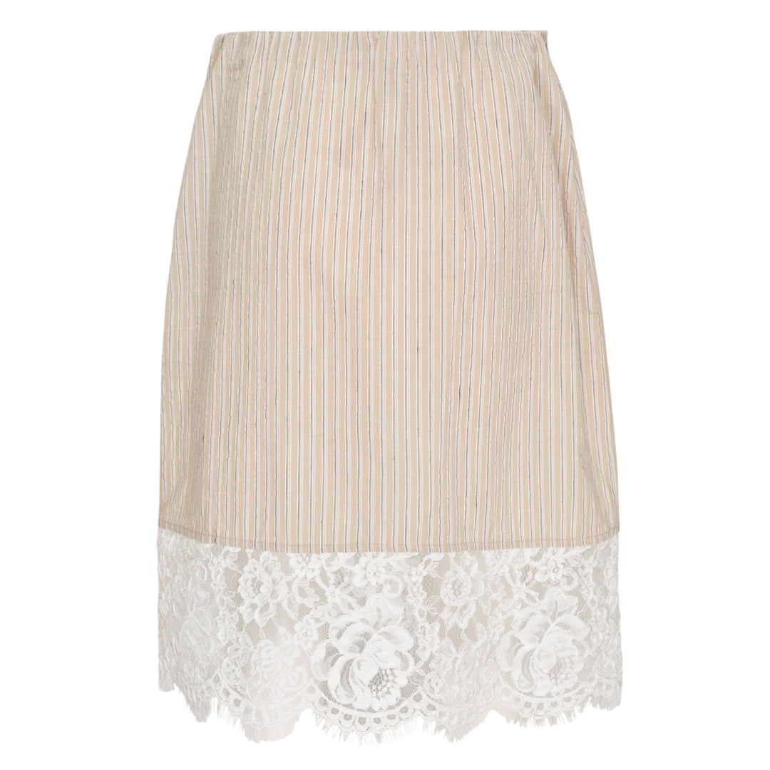 Striped Lace Hem Skirt