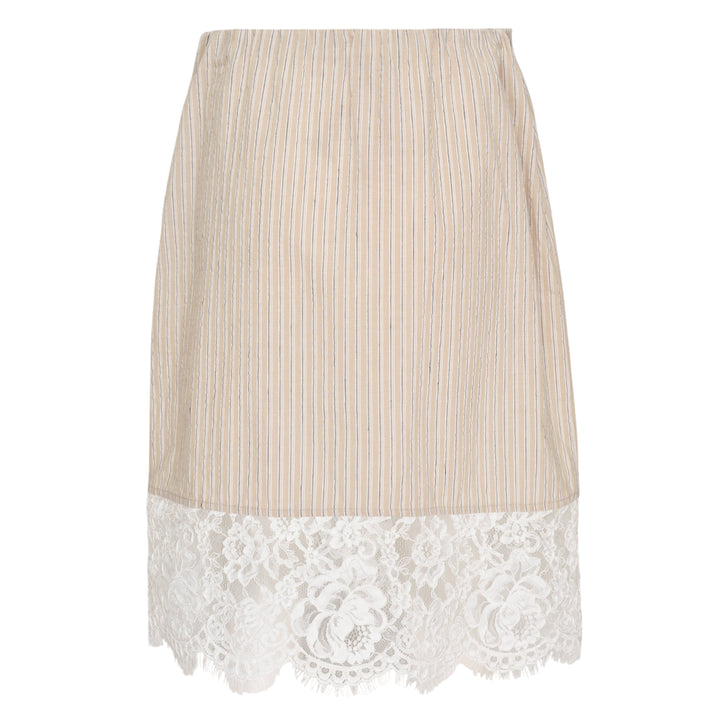 Striped Lace Hem Skirt