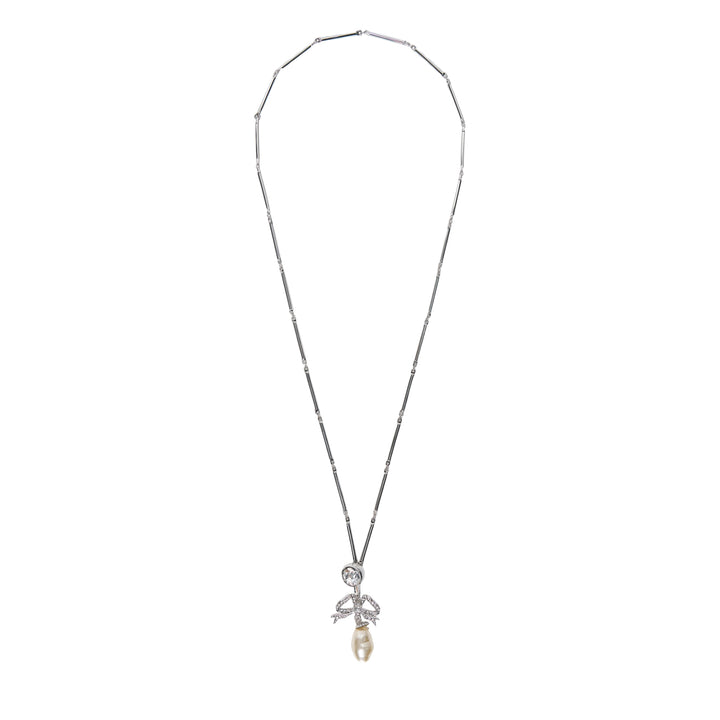 Pearl Bow Pendant Necklace