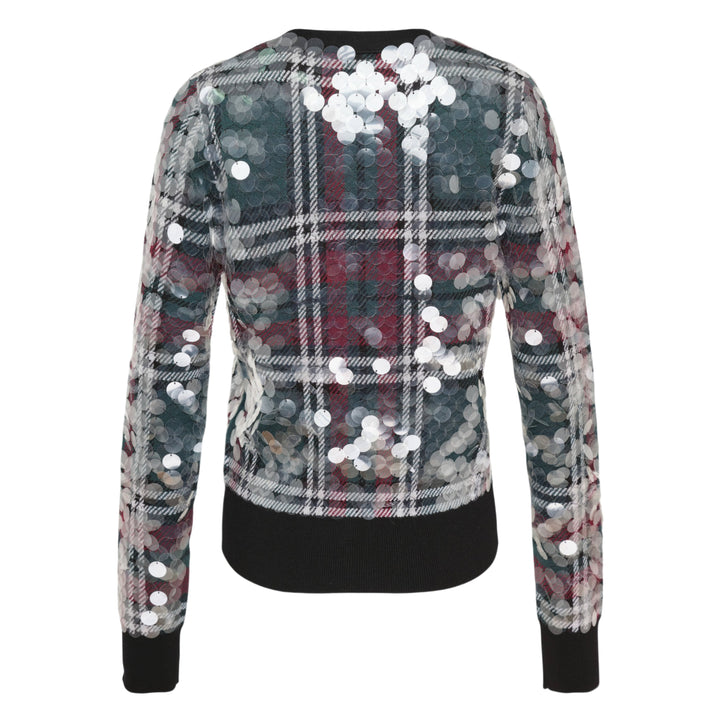 Plaid Sequin Cardigan