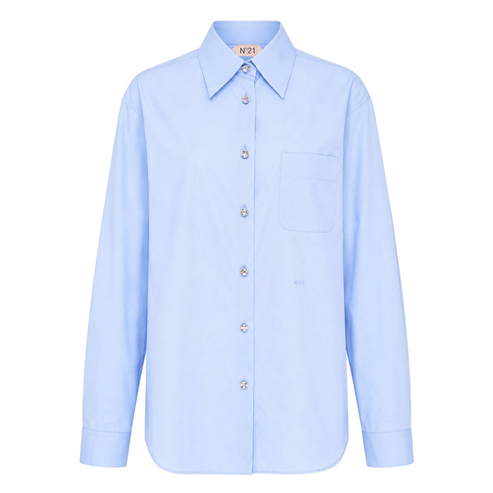 Crystal Button Poplin Shirt