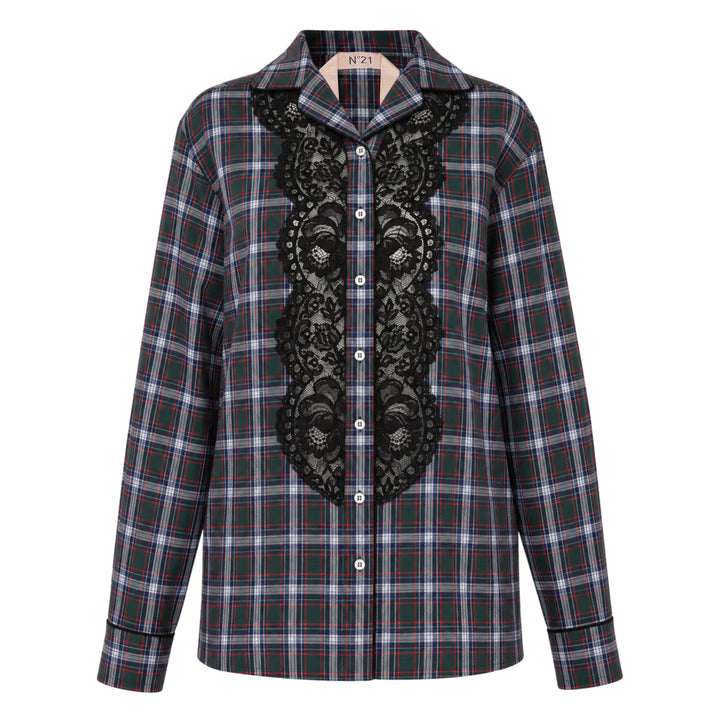Tartan Lace Trim Shirt