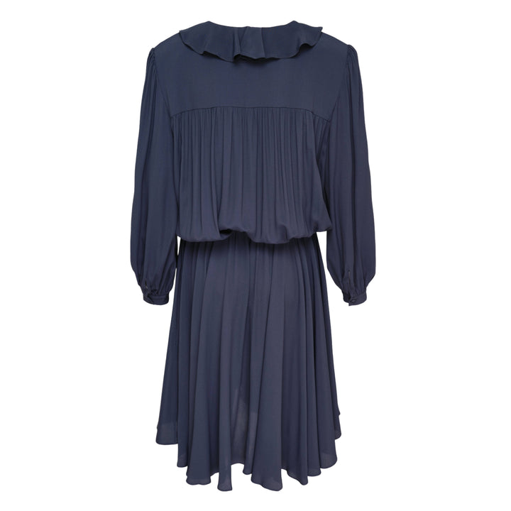 Ruffle Neckline Woven Dress