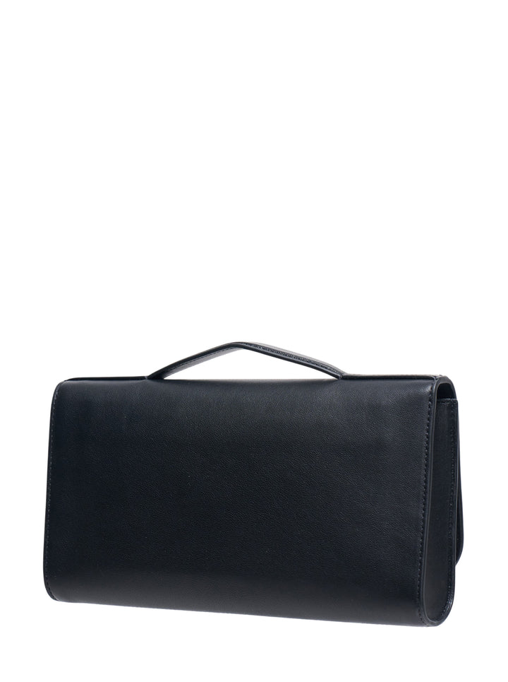 Mulberry Lily Clutch in black Vesta Nappa leather with gold-tone Postman's Lock closure and structured top handle - view 2