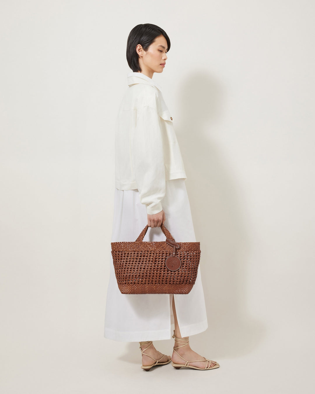 Woven Leather Tote Bag
