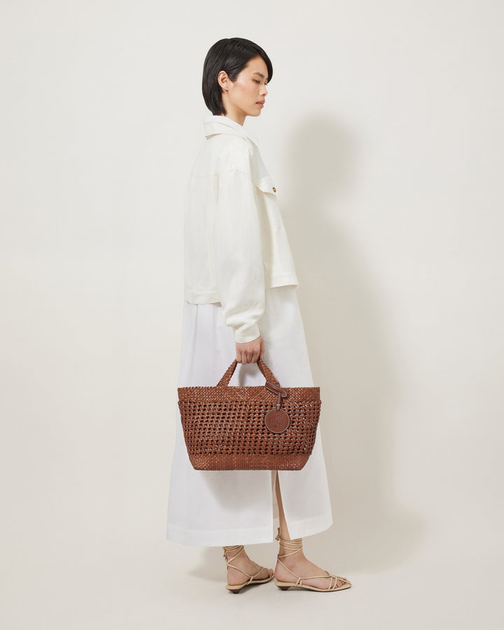 Woven Leather Tote Bag