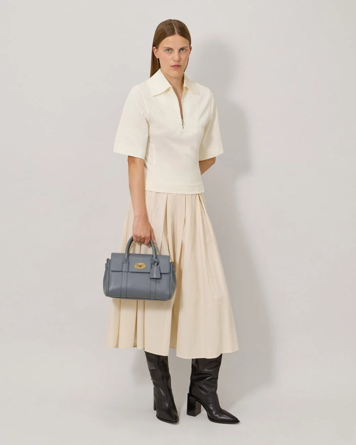 Bayswater Satchel Foggy Grey Small Classic Grain
