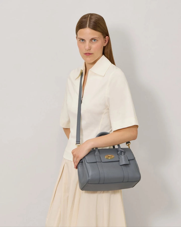 Bayswater Satchel Foggy Grey Small Classic Grain