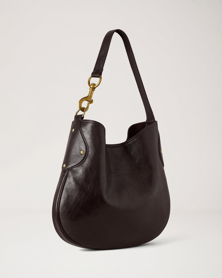 Hackney Shiny Leather Shoulder Bag