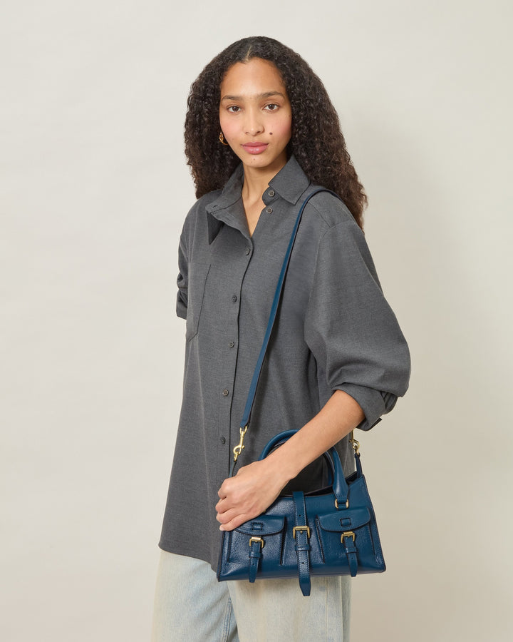 Small Roxanne High Shine Leather Bag