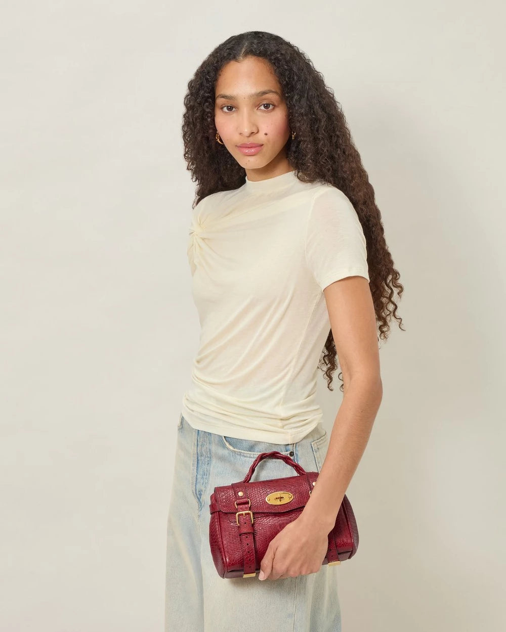 Mini Alexa Apple Red Waxed Snake Print
