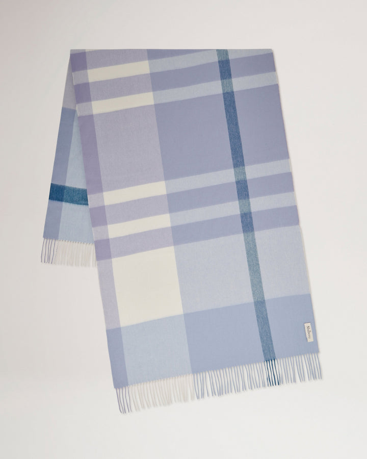Mulberry Large Check Merino Wool Scarf - view 2