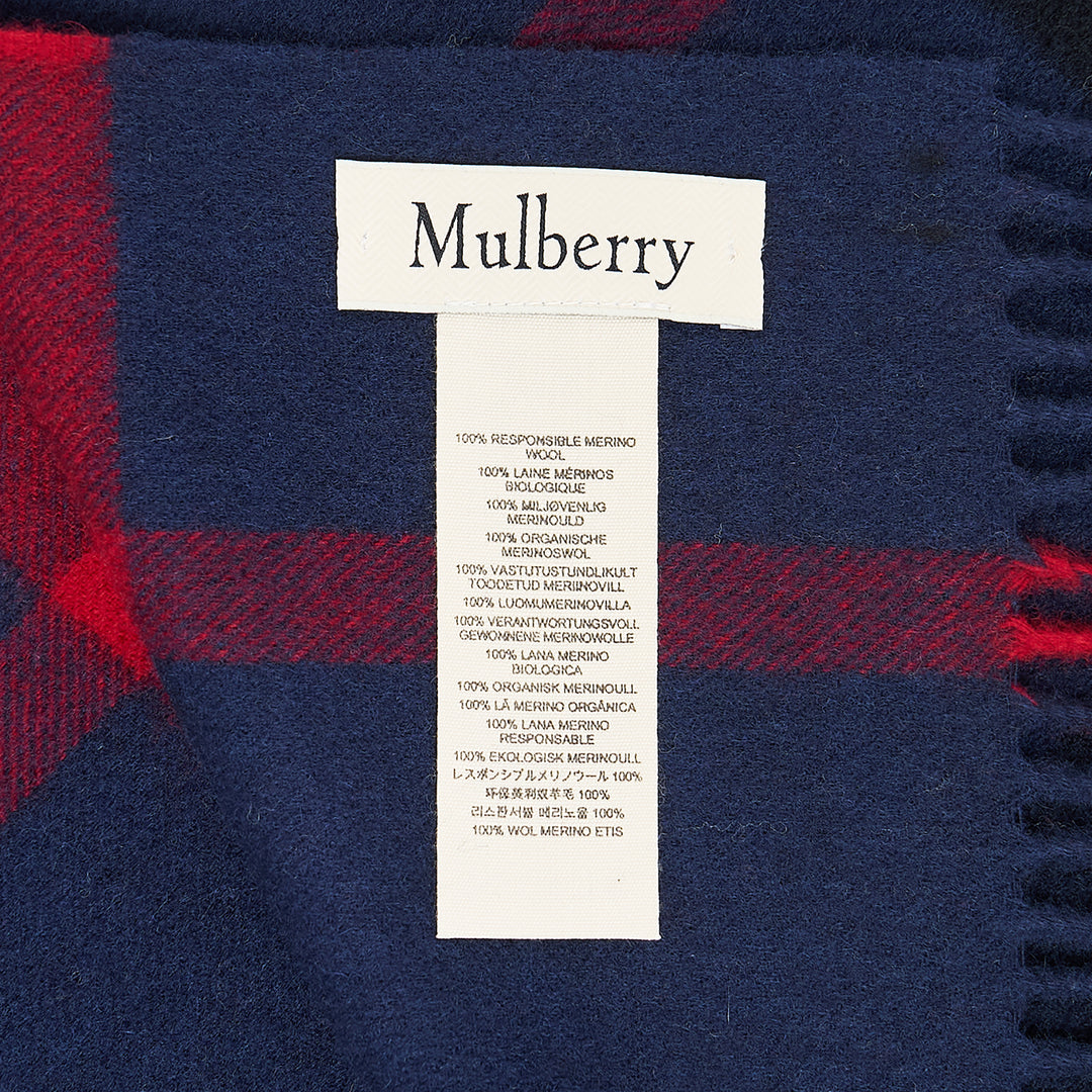 Small Check Merino Wool Scarf