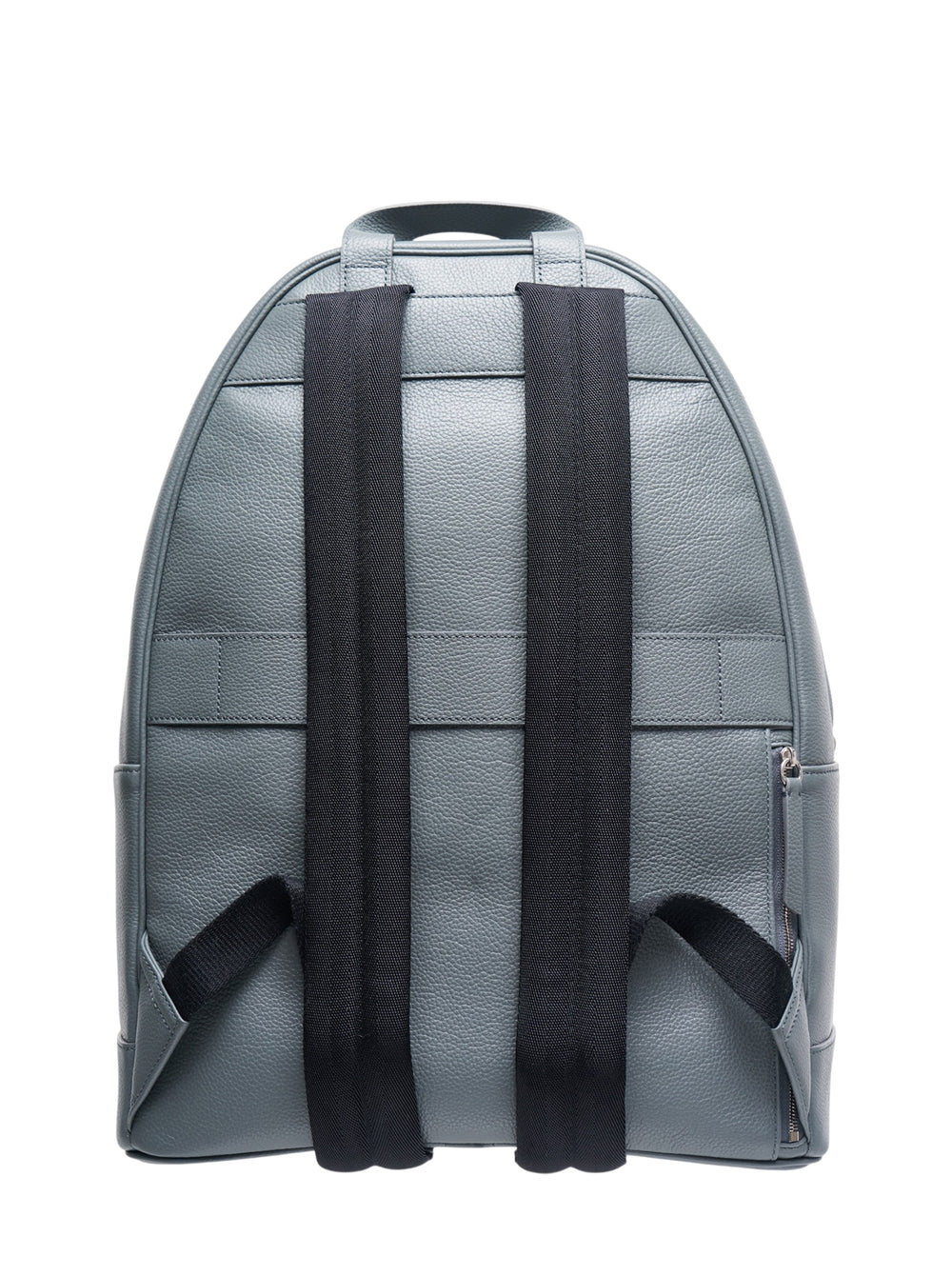 Mulberry Heritage Casual Backpack in slate blue pebbled leather with silver hardware and signature tree charm zip pull, front view - view 2
