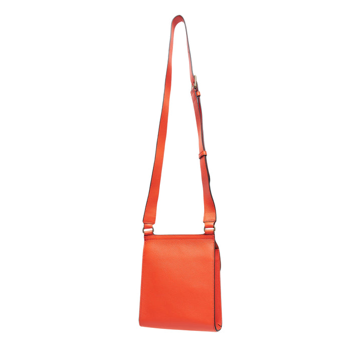 Mulberry Small Antony crossbody bag in orange pebbled leather with gold-tone postman's lock closure and adjustable shoulder strap