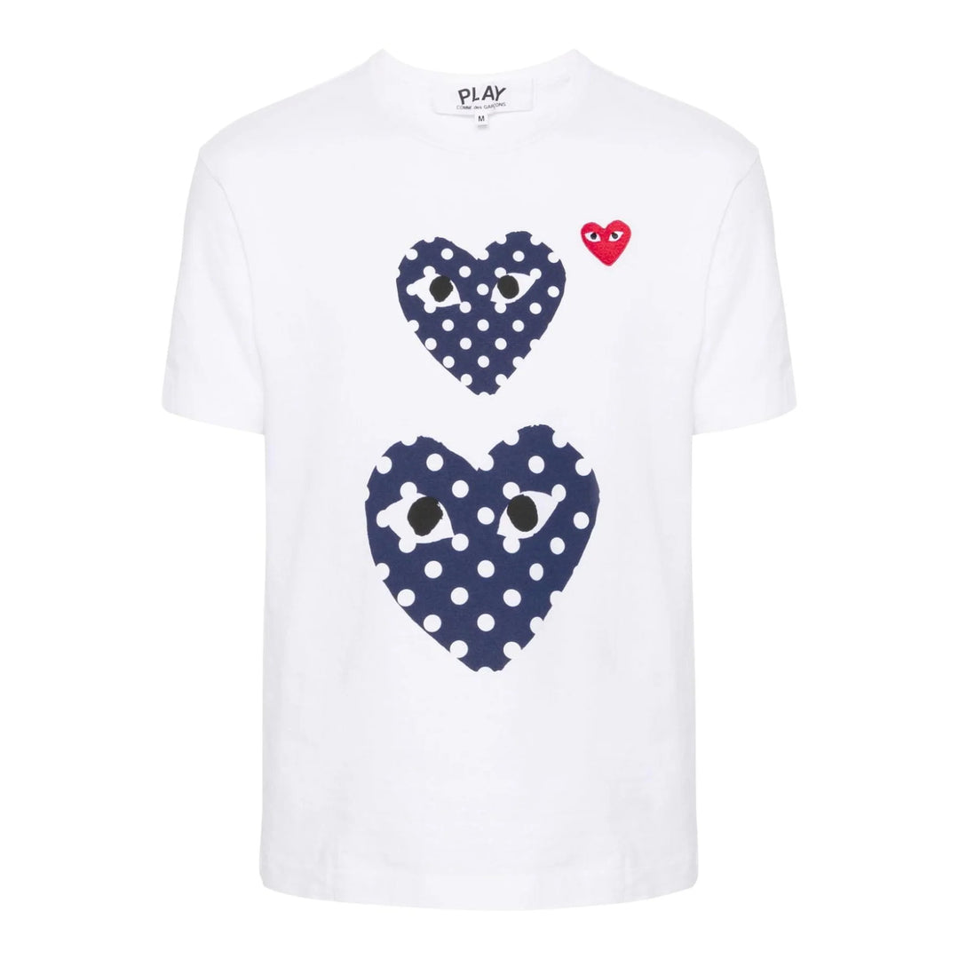 Polka Dot Double Heart Short Sleeve Tee