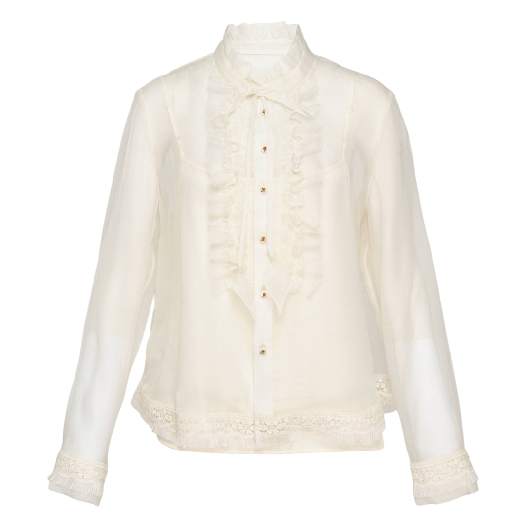 Silk Sheer Long Sleeve Shirt