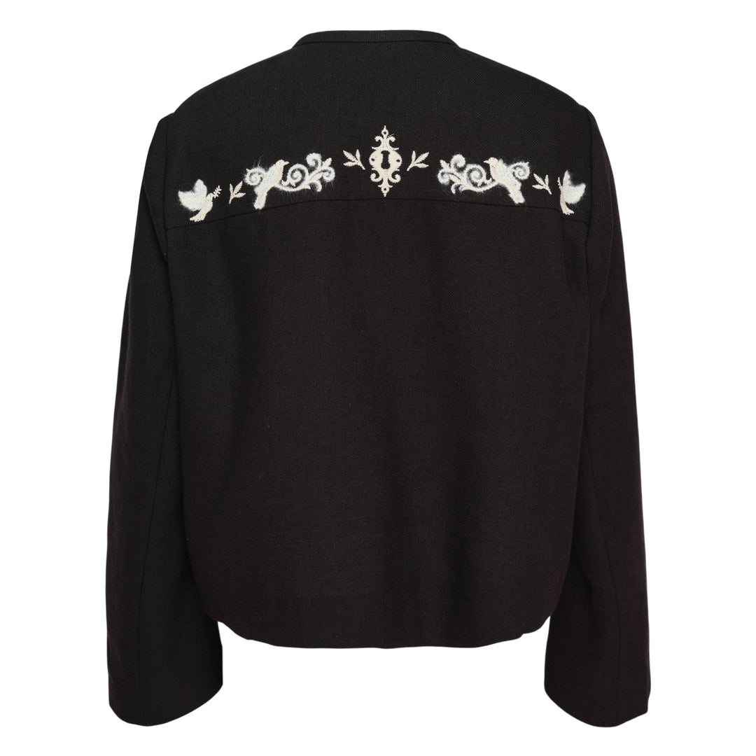 Embroidered Crewneck Jacket