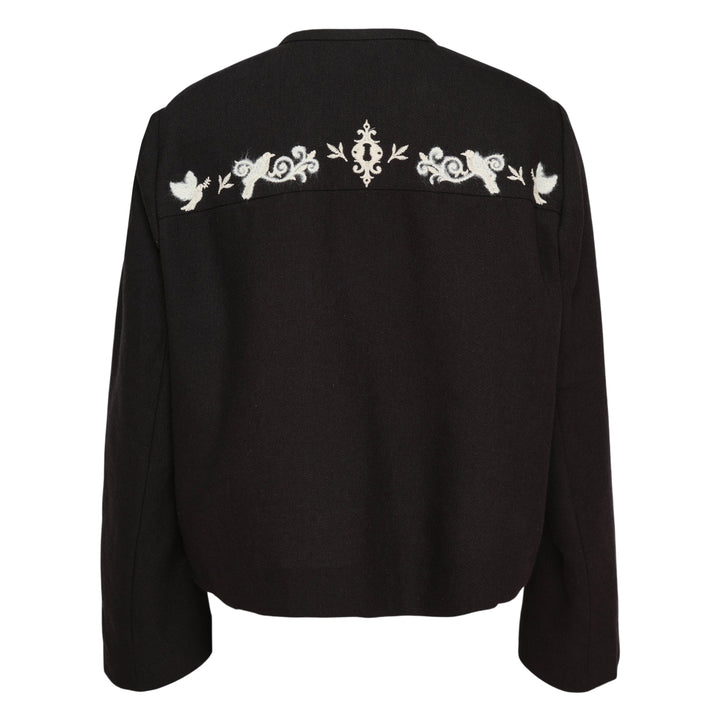 Embroidered Crewneck Jacket