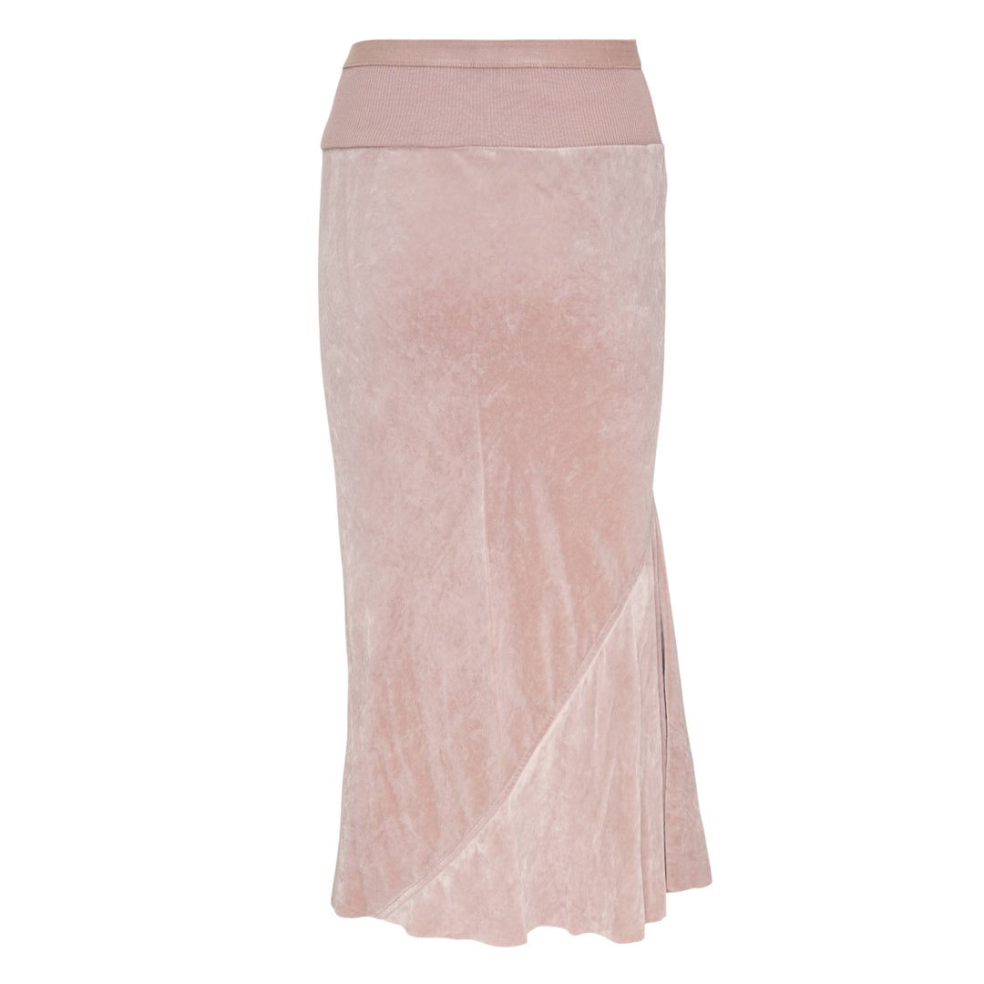 Knee Bias Velvet Skirt