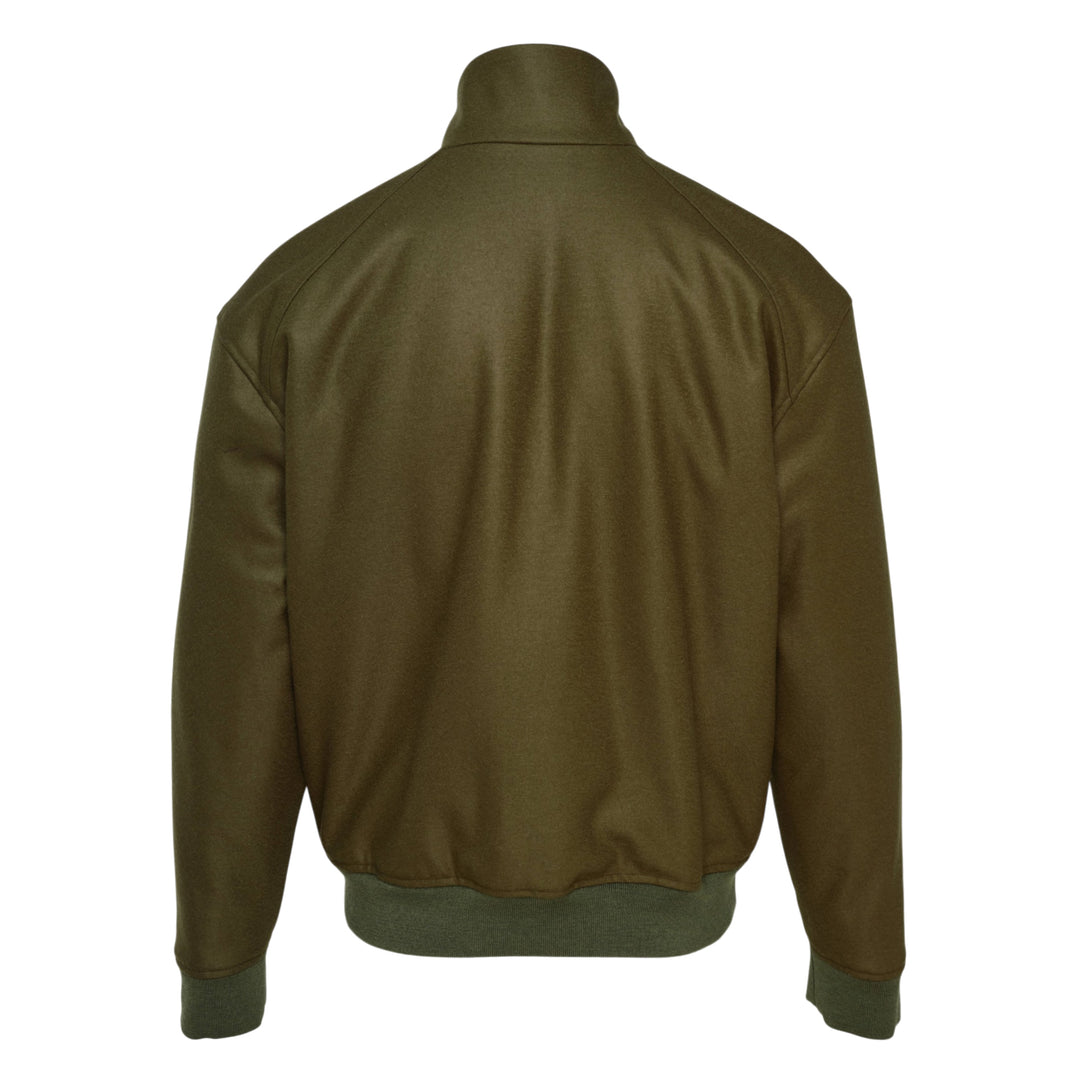 Padded Wool Melton Zip Jacket