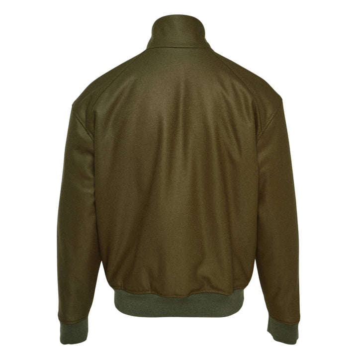 Padded Wool Melton Zip Jacket