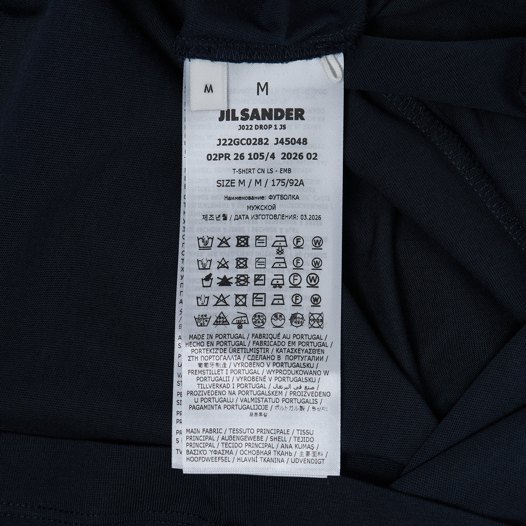 Long Sleeve Embroidered Organic Tee
