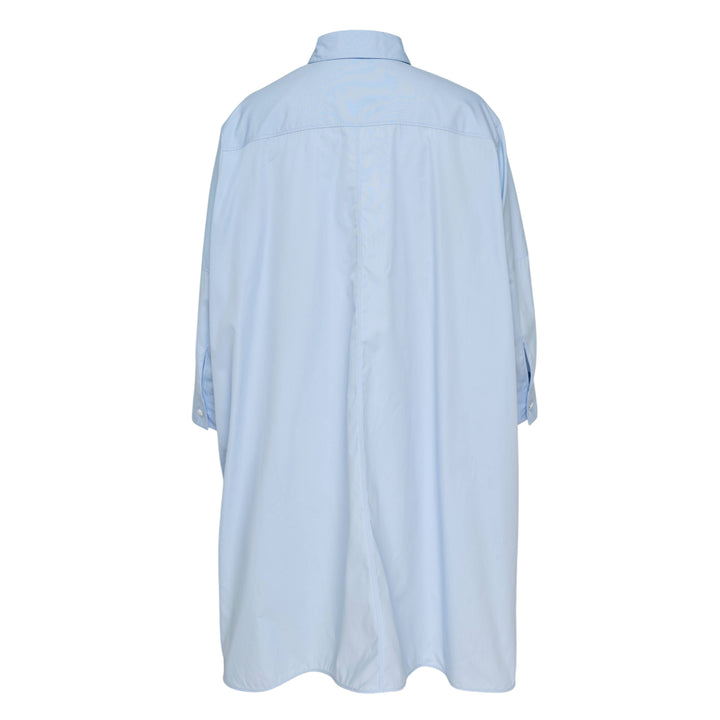 Embroidered Light Cotton Shirt Dress