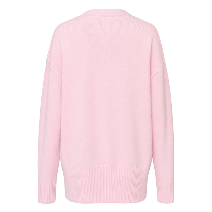 Superfine Open Crewneck Long Sleeve Sweater
