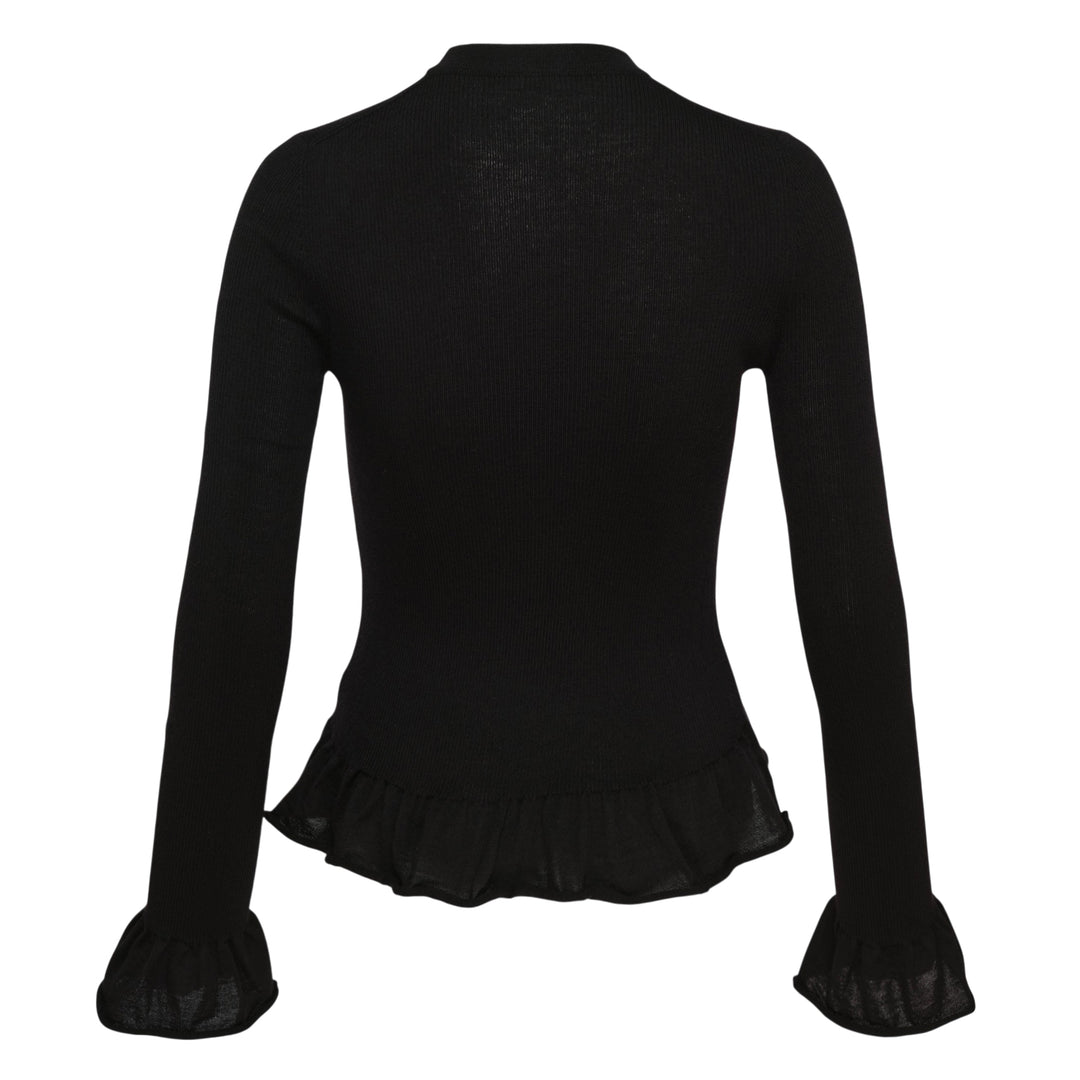 Long Sleeve Fine Wool Frill Jumper
